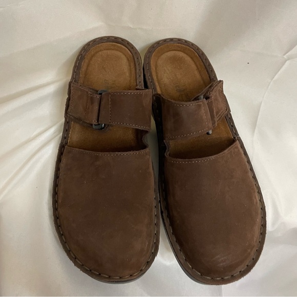 NAOT Women’s Brown Leather Slip On Mary Jane Platform Clog Size 37 - Picture 3 of 12